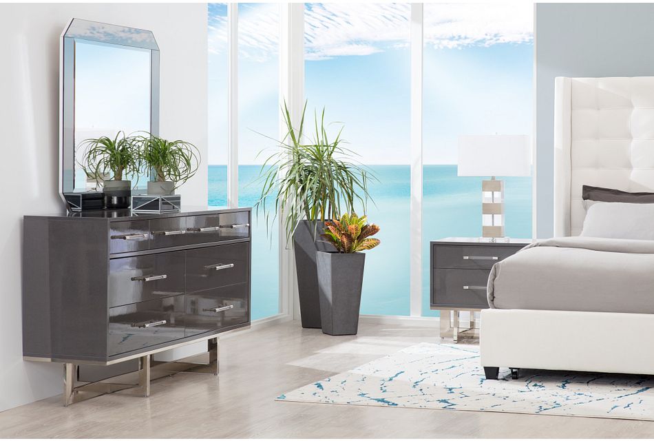 Cortina Gray Dresser & Mirror